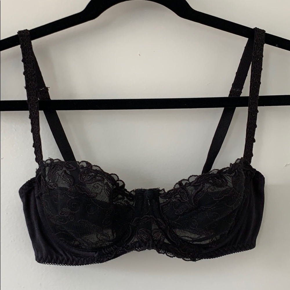 Black Lace Balconette Bra